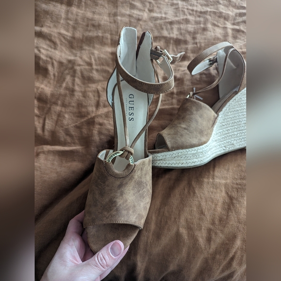 Guess Brown Espadrille Wedges - Picture 2 of 4